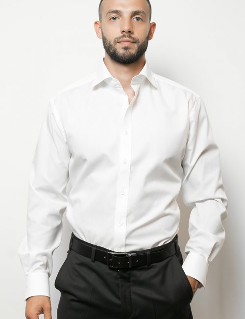 02-1100-X177-00 (1) Мужская рубашка прямая (Modern Fit) белая со стандартным рукавом