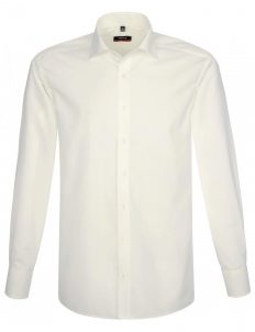 Мужская рубашка прямая (Modern Fit) молочная со стандартным рукавом