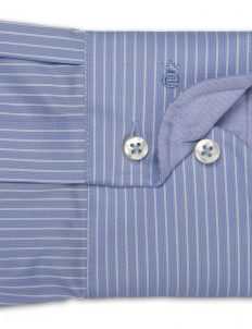 Мужская рубашка прямая (Modern Fit) голубая в полоску со стандартным рукавом