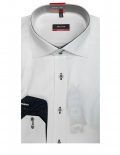 Мужская рубашка прямая (Modern Fit) белая в полоску со стандартным рукавом