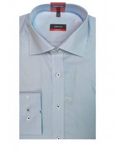 Мужская рубашка прямая (Modern Fit) голубая со стандартным рукавом