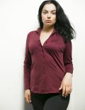 Женская блуза бордо 95% хлопок 5% эластан