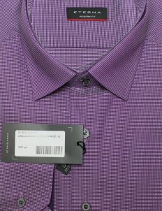 Фиолетовая рубашка с длинным рукавом на пуговицах 100% хлопок