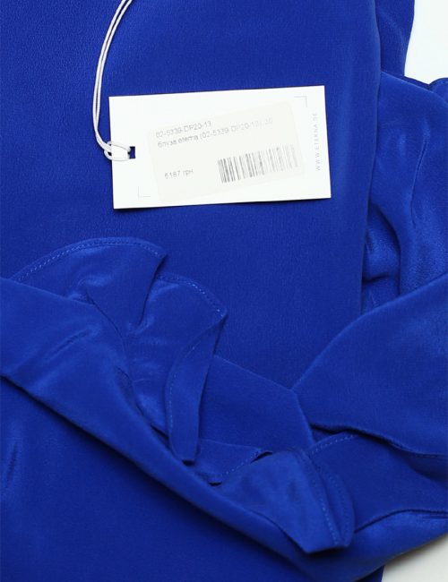 Блуза голубая женская с длинным рукавом 100% шелк