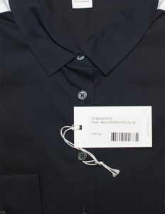 Блуза черная с длинным рукавом с белыми вставками 75% хлопок